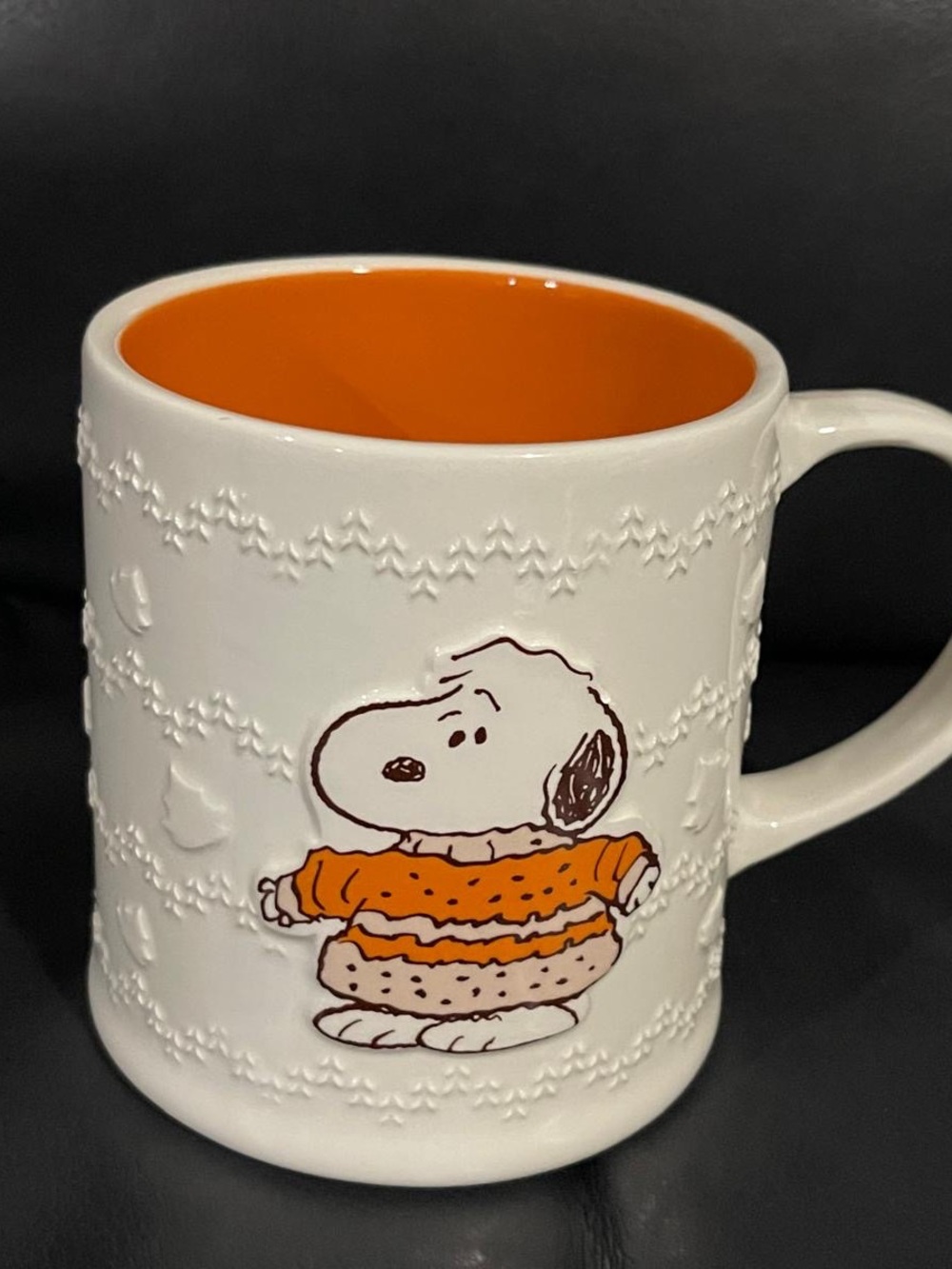 Fall Peanuts Snoopy Ugly Sweater Embossed Mug